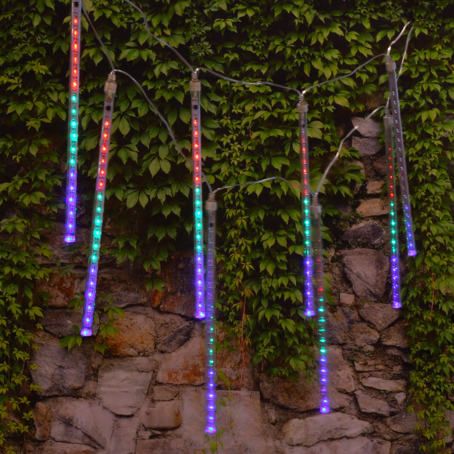 Electric LED Meteor Lights with 8 Multicolor Cascading Light Tubes