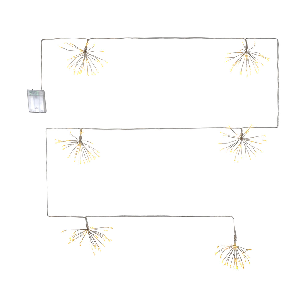 Battery-Operated Starburst Garland String Lights with White LED Lights ...
