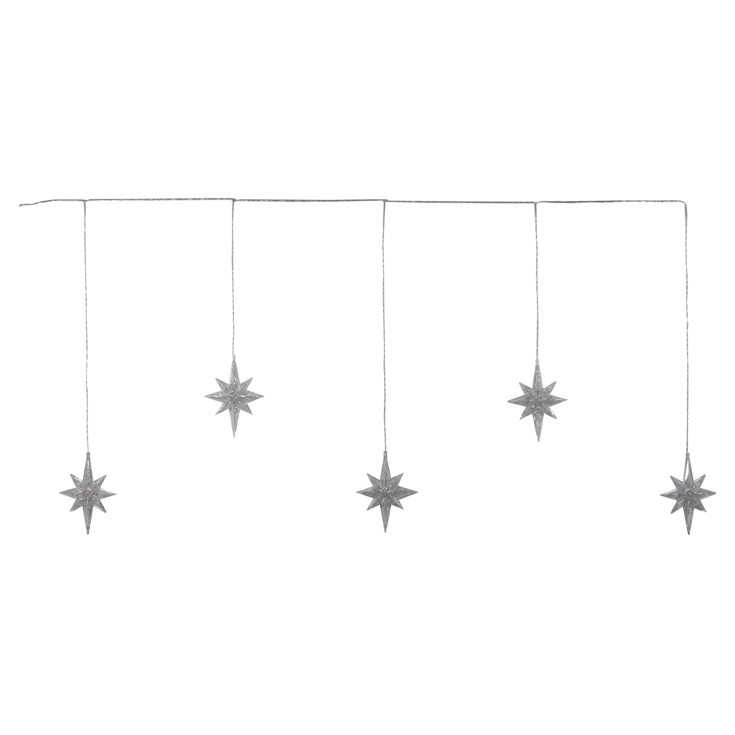 Electric North Star LED Curtain String Lights with White LED Lights