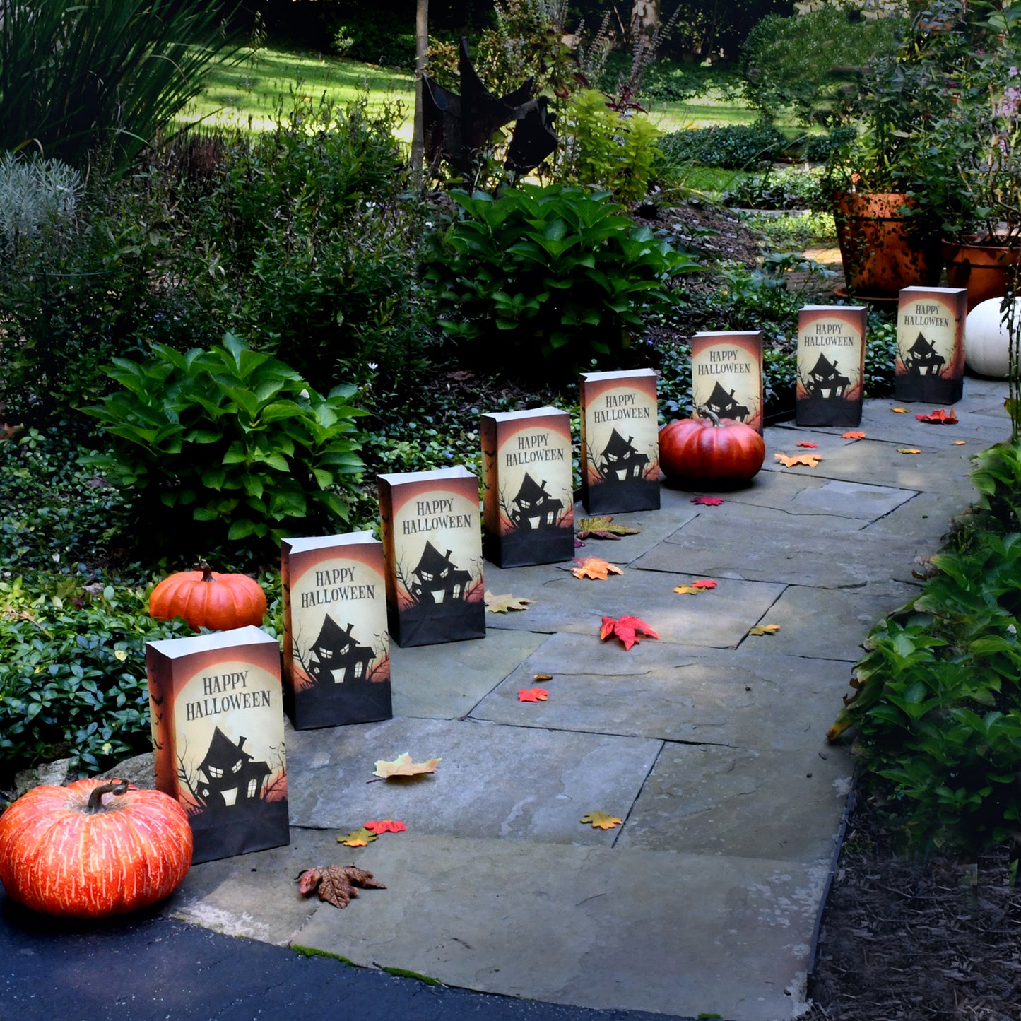 Paper Luminaria Bags, Haunted House - Set of 24