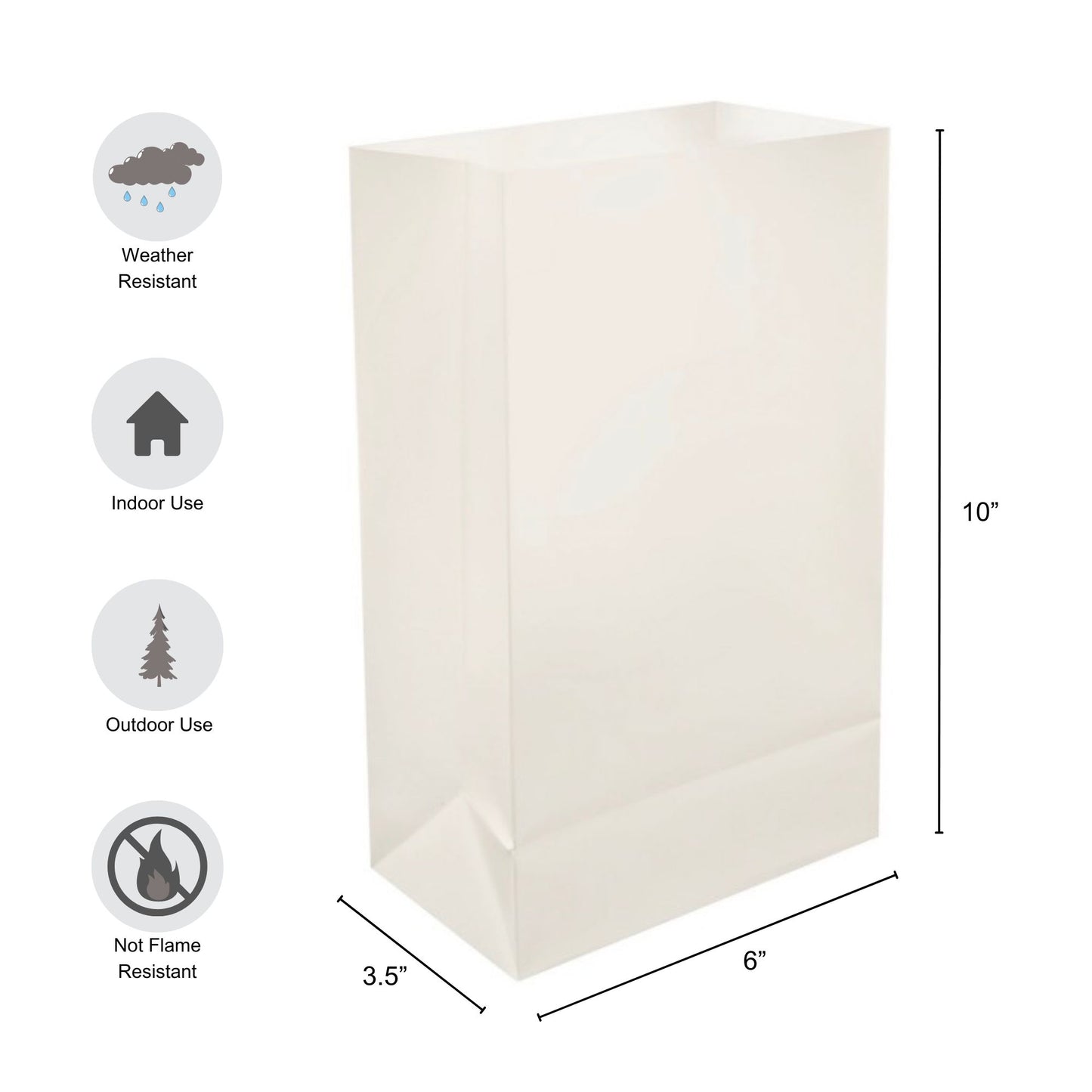 Plastic Luminaria Bags - Set of 100
