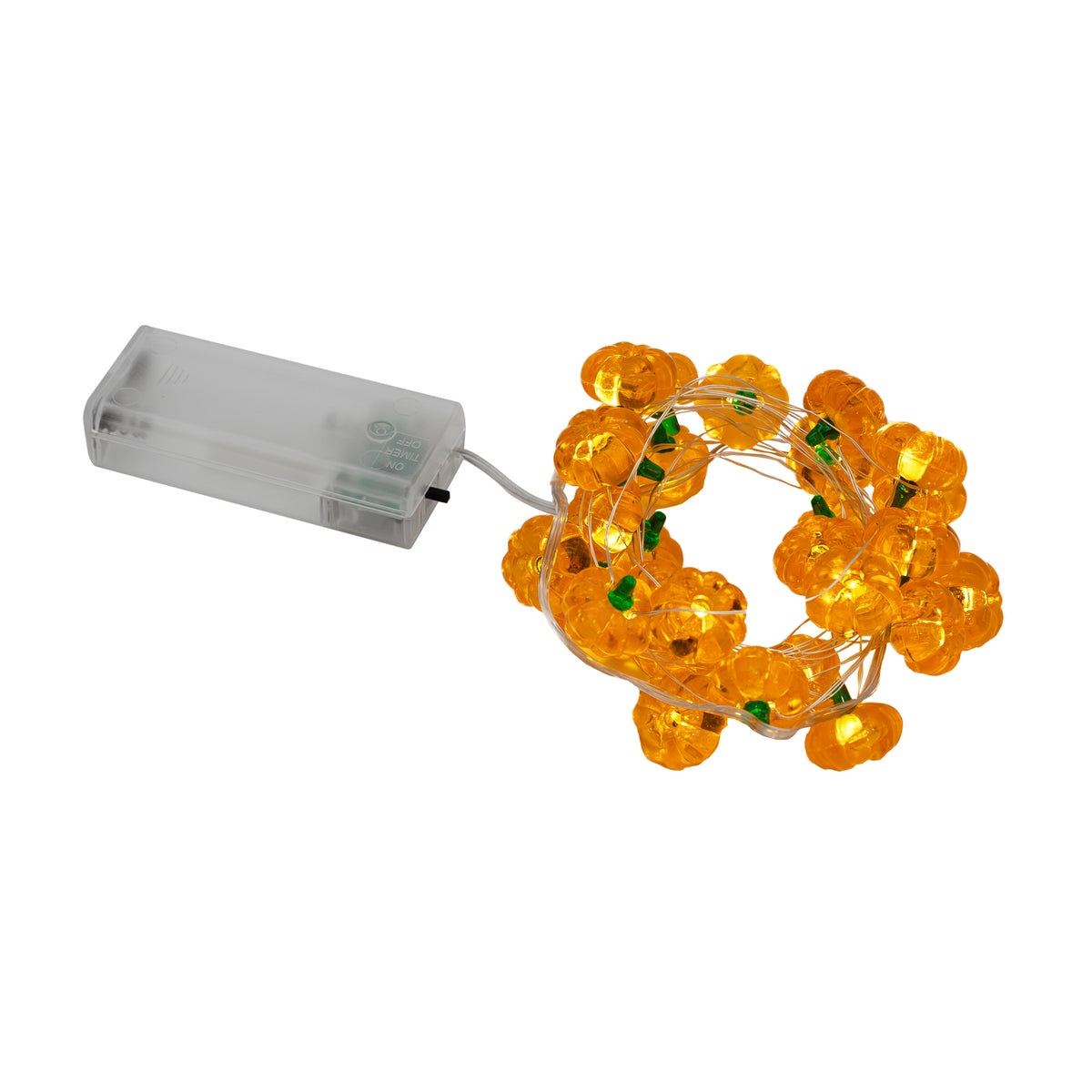 Battery-Operated String Lights with Pumpkin Motifs