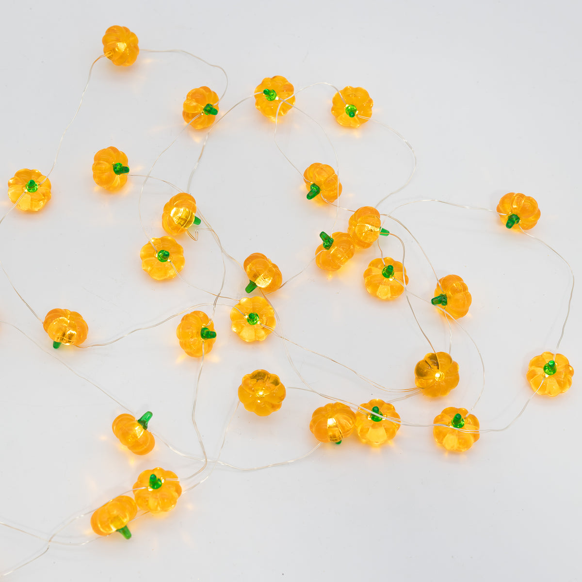 Battery-Operated String Lights with Pumpkin Motifs