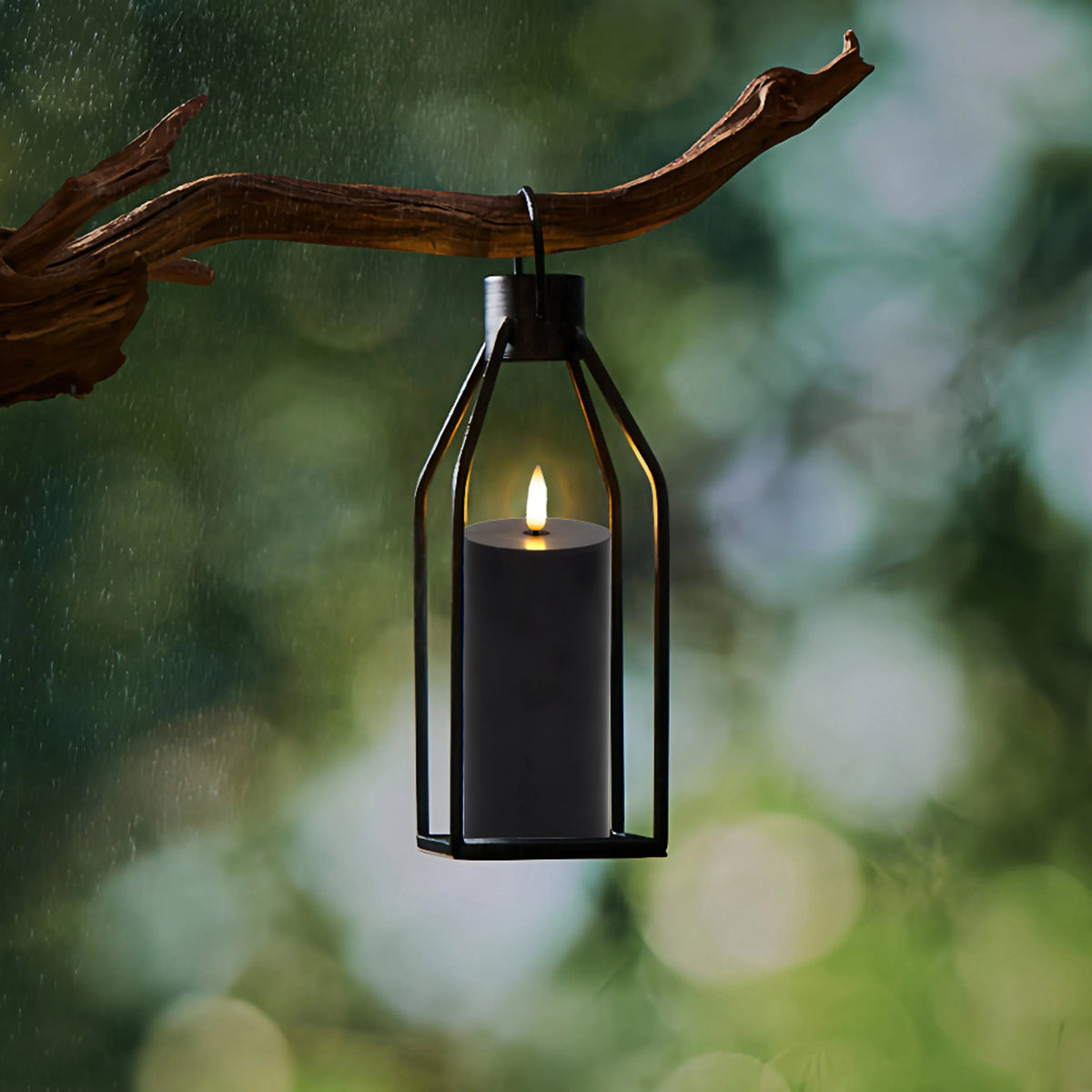 Battery-Operated 3D-Wick Pillar Candles - Set of 3