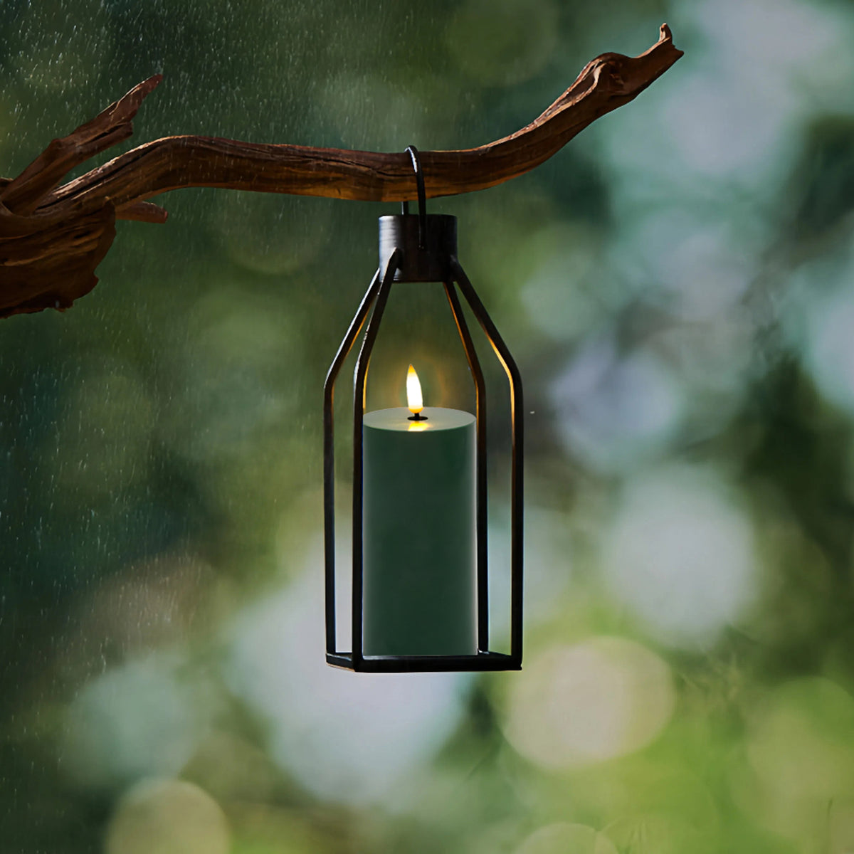 Battery-Operated 3D-Wick Pillar Candles - Set of 3