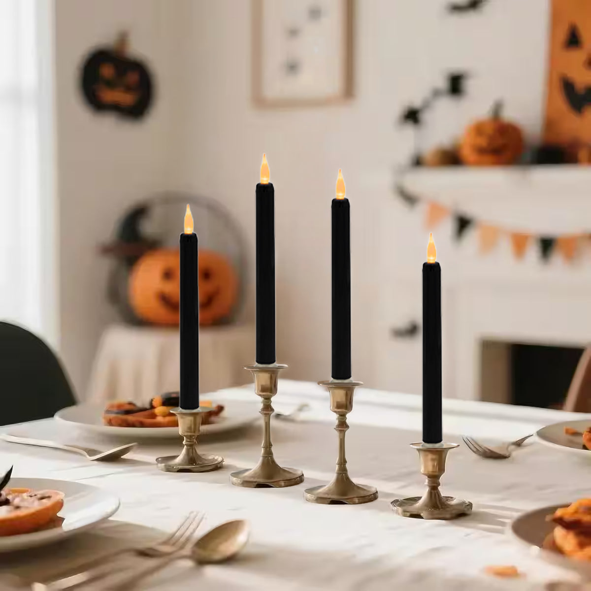Battery-Operated Taper Candles - Set of 4