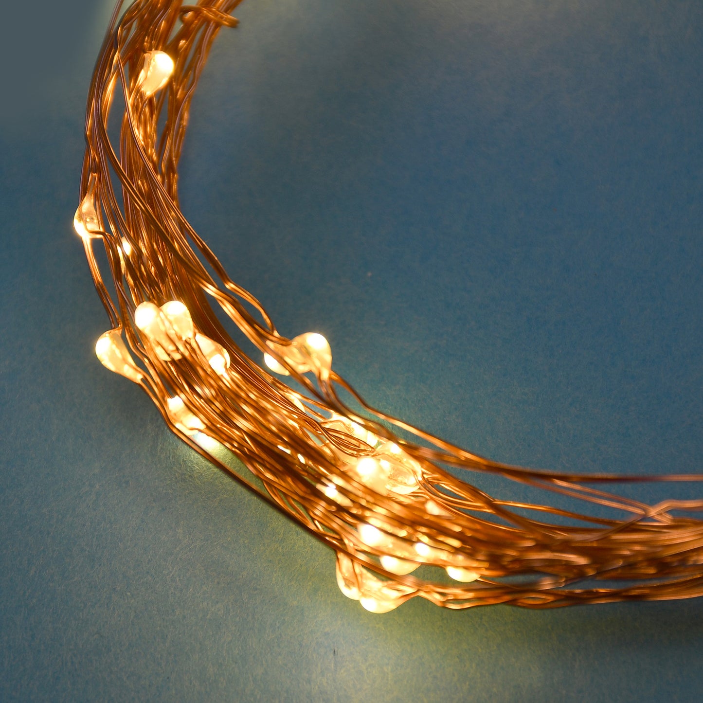 Battery Operated Multi Strand Fairy String Lights - Set of 2 - Warm White-Copper Cord