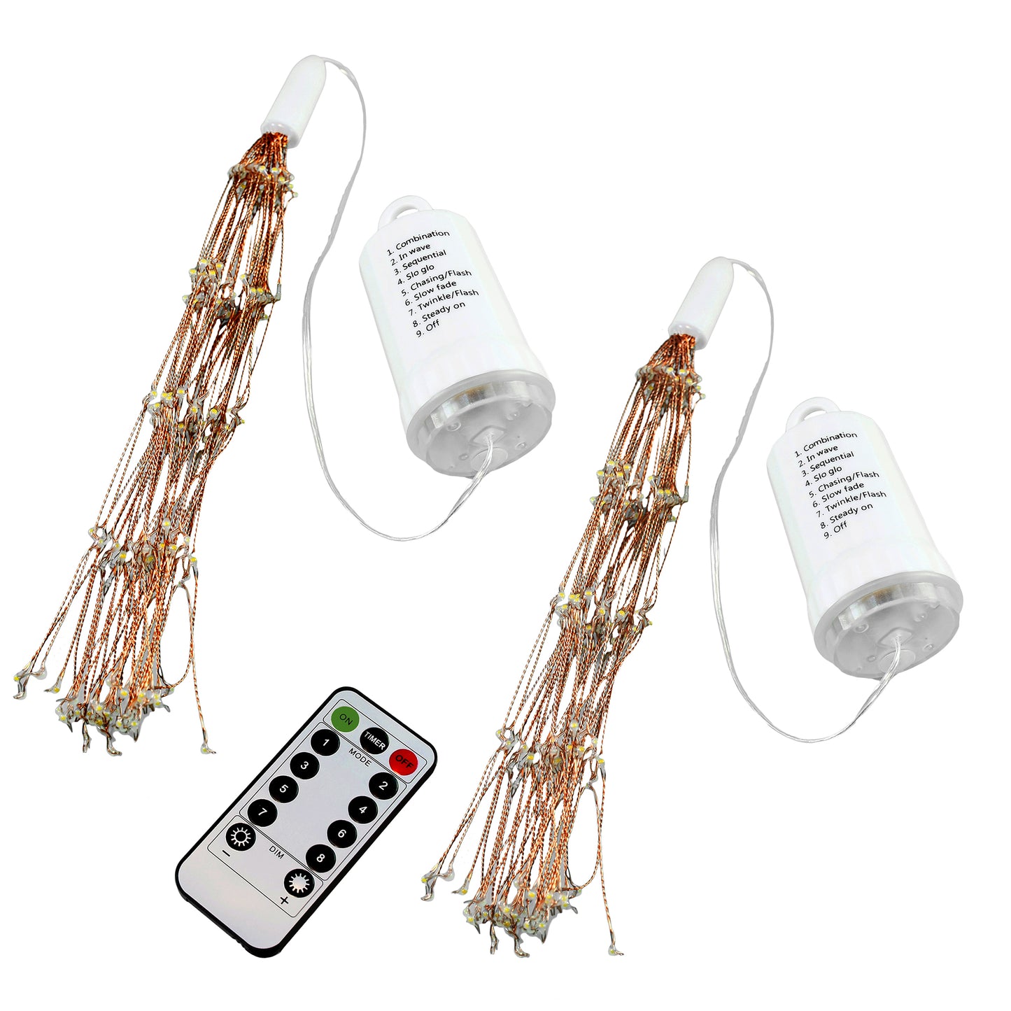 Battery-Operated Starburst Lights with Remote Control - Set of 2