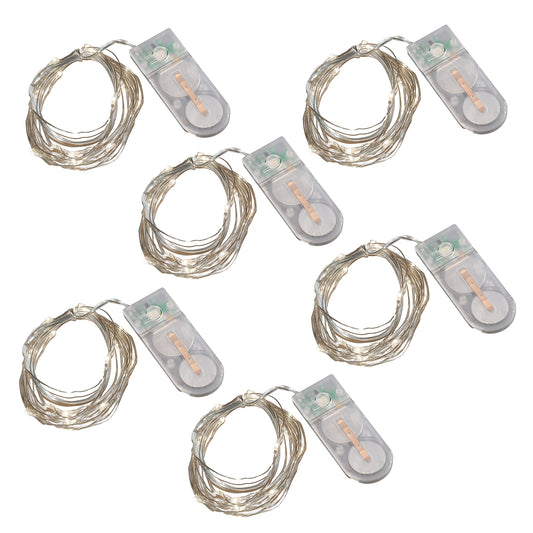 Battery-Operated LED Fairy String Lights - Set of 6