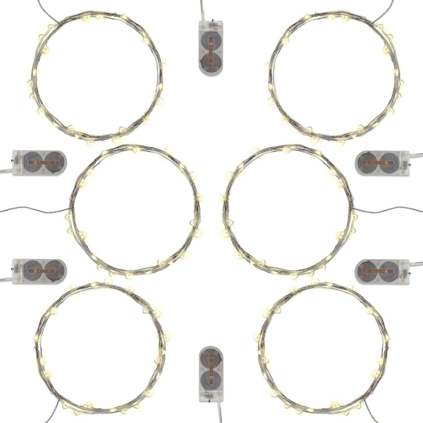 Battery Operated LED Fairy String Lights - Set of 6 - Warm White