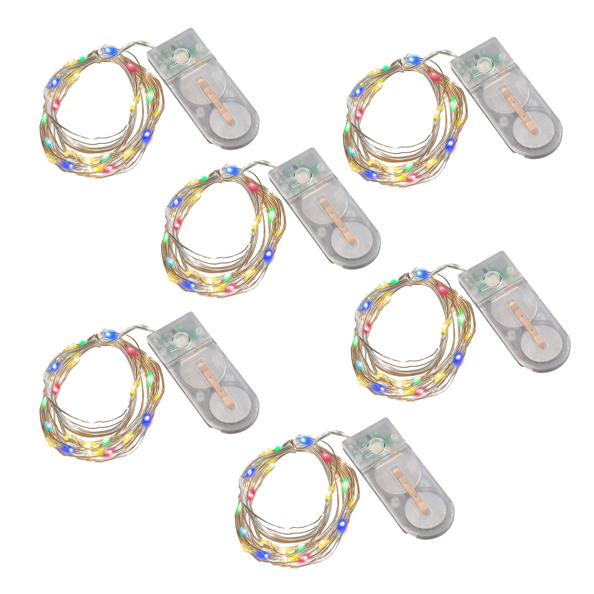 Battery-Operated LED Fairy String Lights - Set of 6