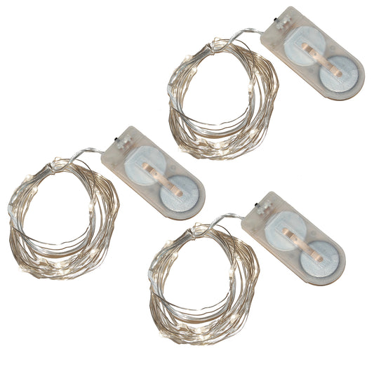 Battery-Operated LED Fairy String Lights - Set of 3