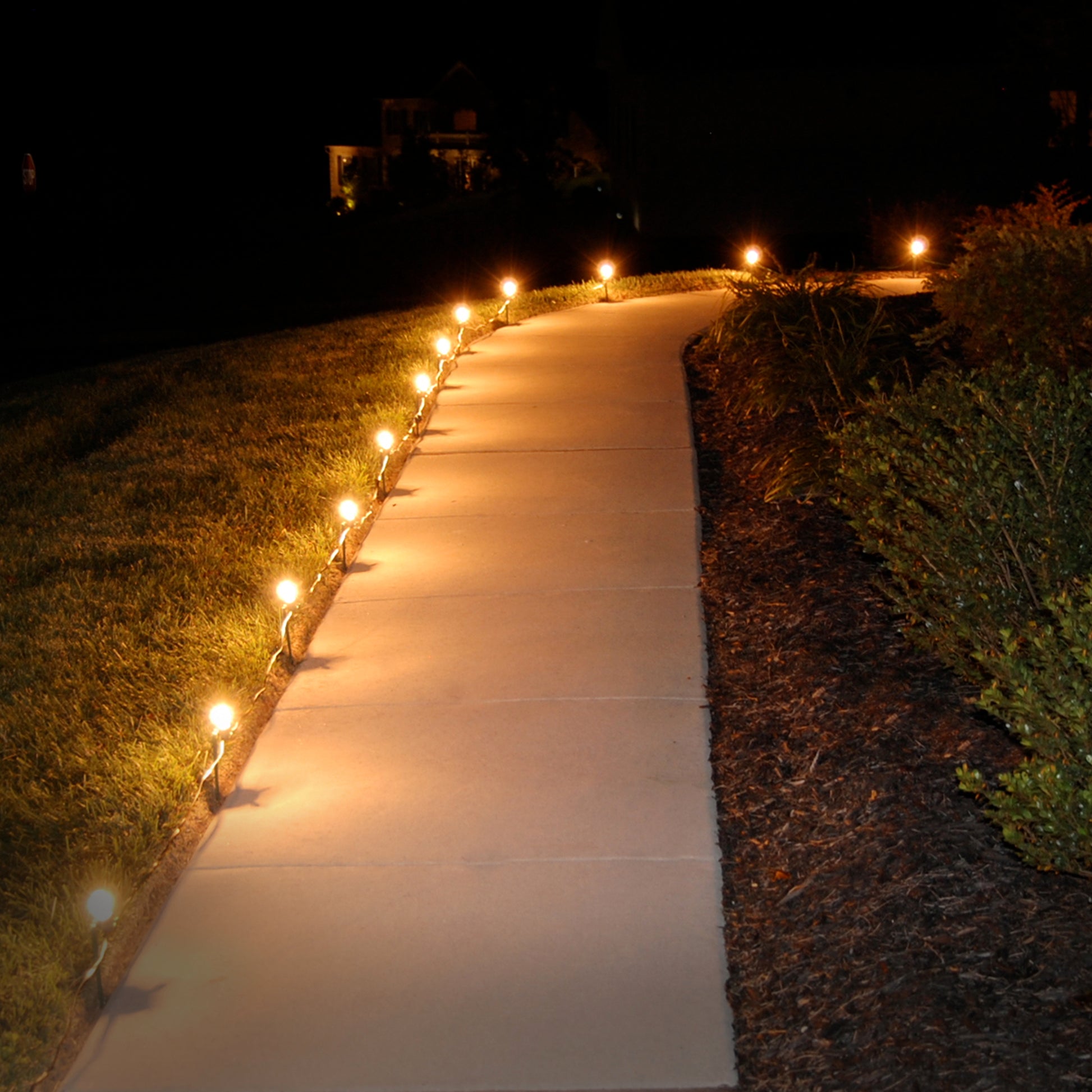 Electric Pathway Lights with 10 Clear Bulbs – LumaBase