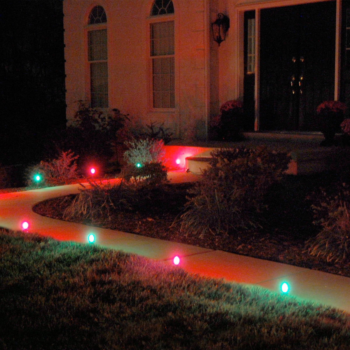 Led Path Ways Electric Pathway Lights with 8 Red and Green LED Bulbs – LumaBase