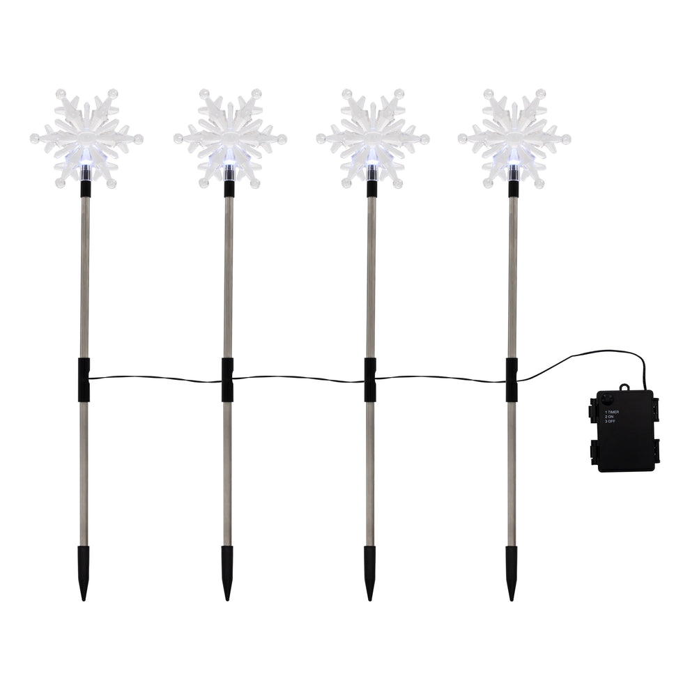 Battery-Operated Snowflake Yard Lights - Set of 4 – LumaBase