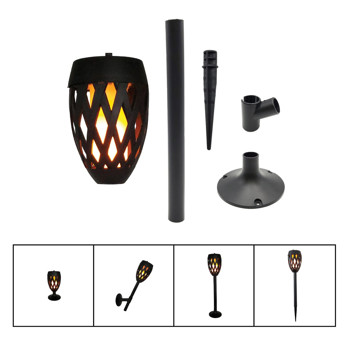 Solar-Powered Flame-Effect Multi-Function Mini Torch, 1 Count