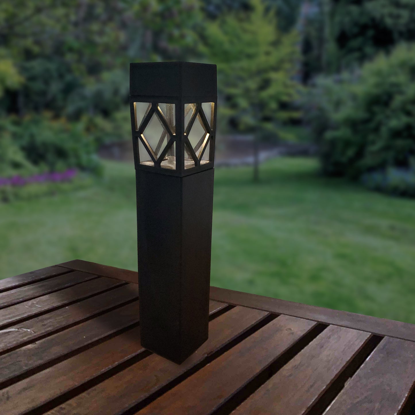 Solar Powered Garden Lights, Black - Set of 4
