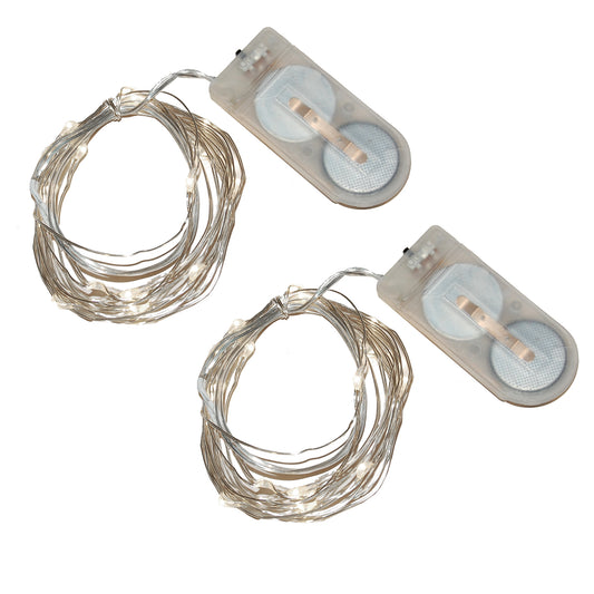 Battery-Operated LED Fairy String Lights - Set of 2