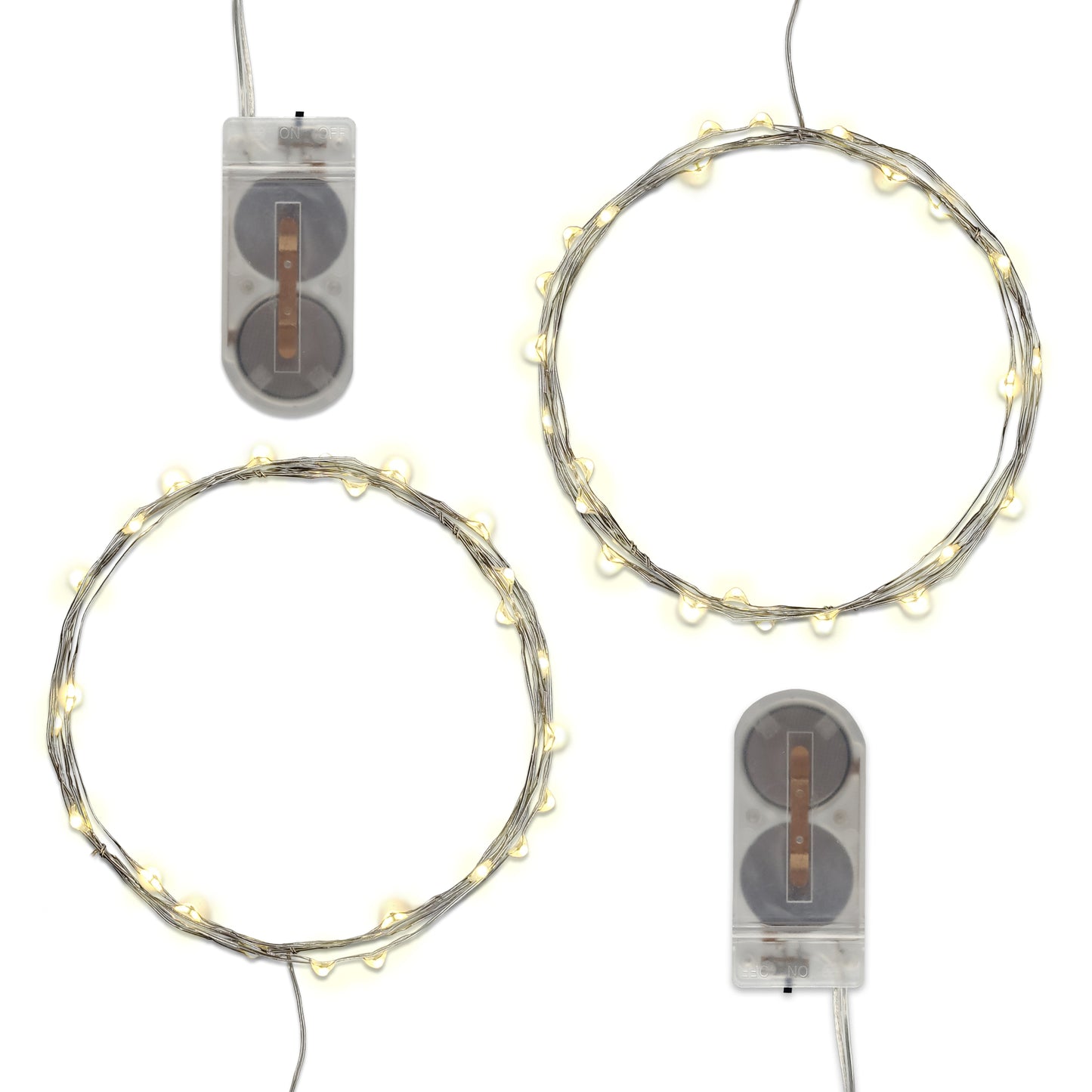Battery Operated LED Fairy String Lights, Soft White - Set of 2