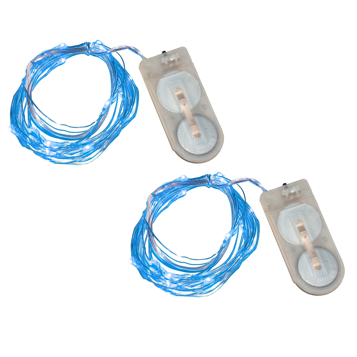 Battery Operated LED Fairy String Lights, Blue - Set of 2