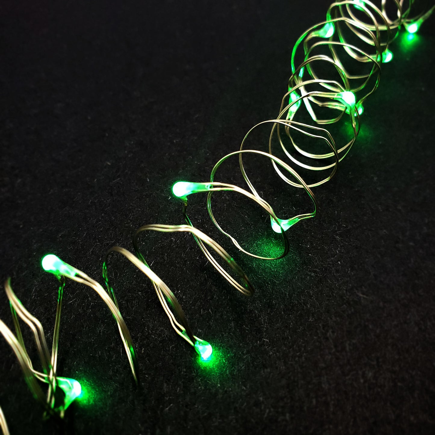 Battery Operated LED Fairy String Lights, Green - Set of 2