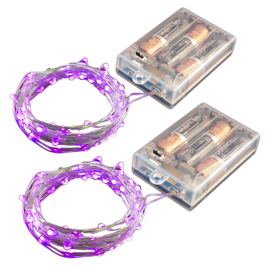 Battery-Operated LED Fairy String Lights with Timer - Set of 2