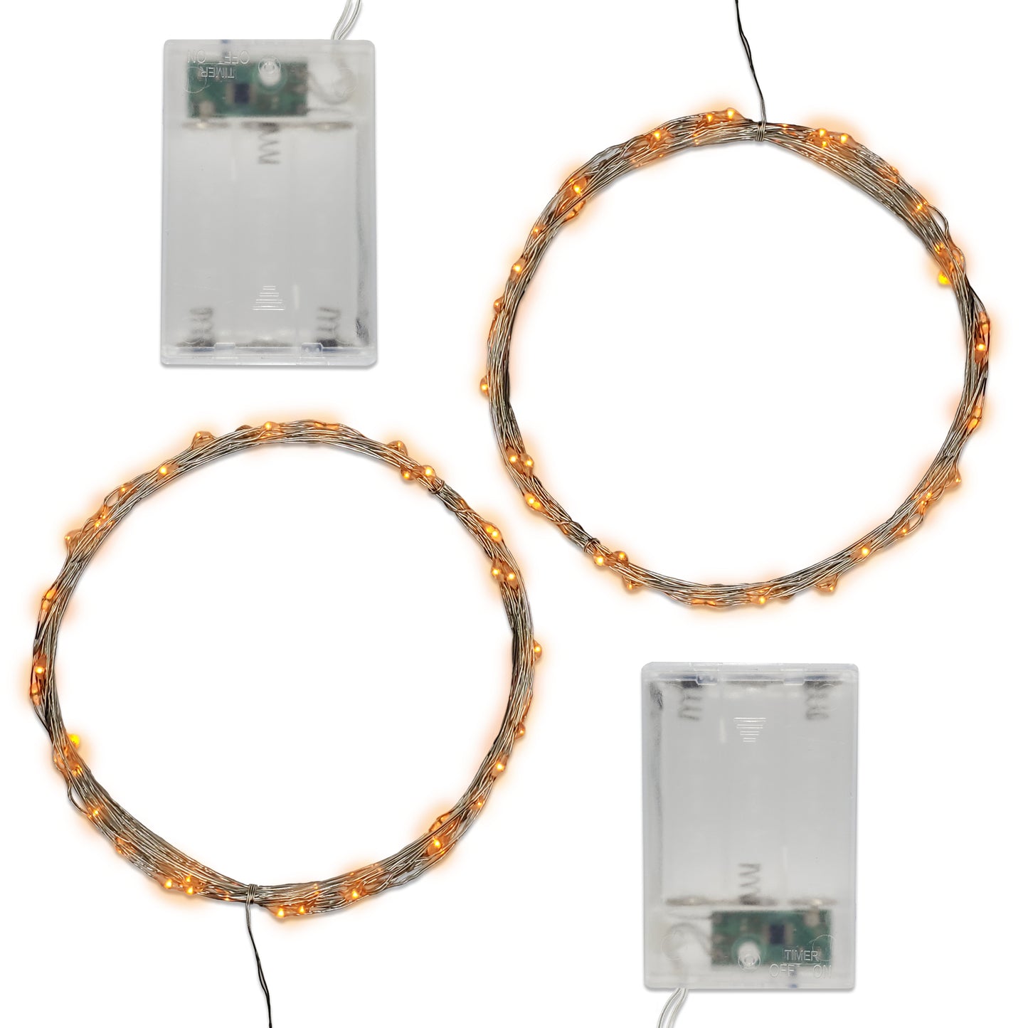 Battery Operated LED Fairy String Lights - Set of 2 - Orange