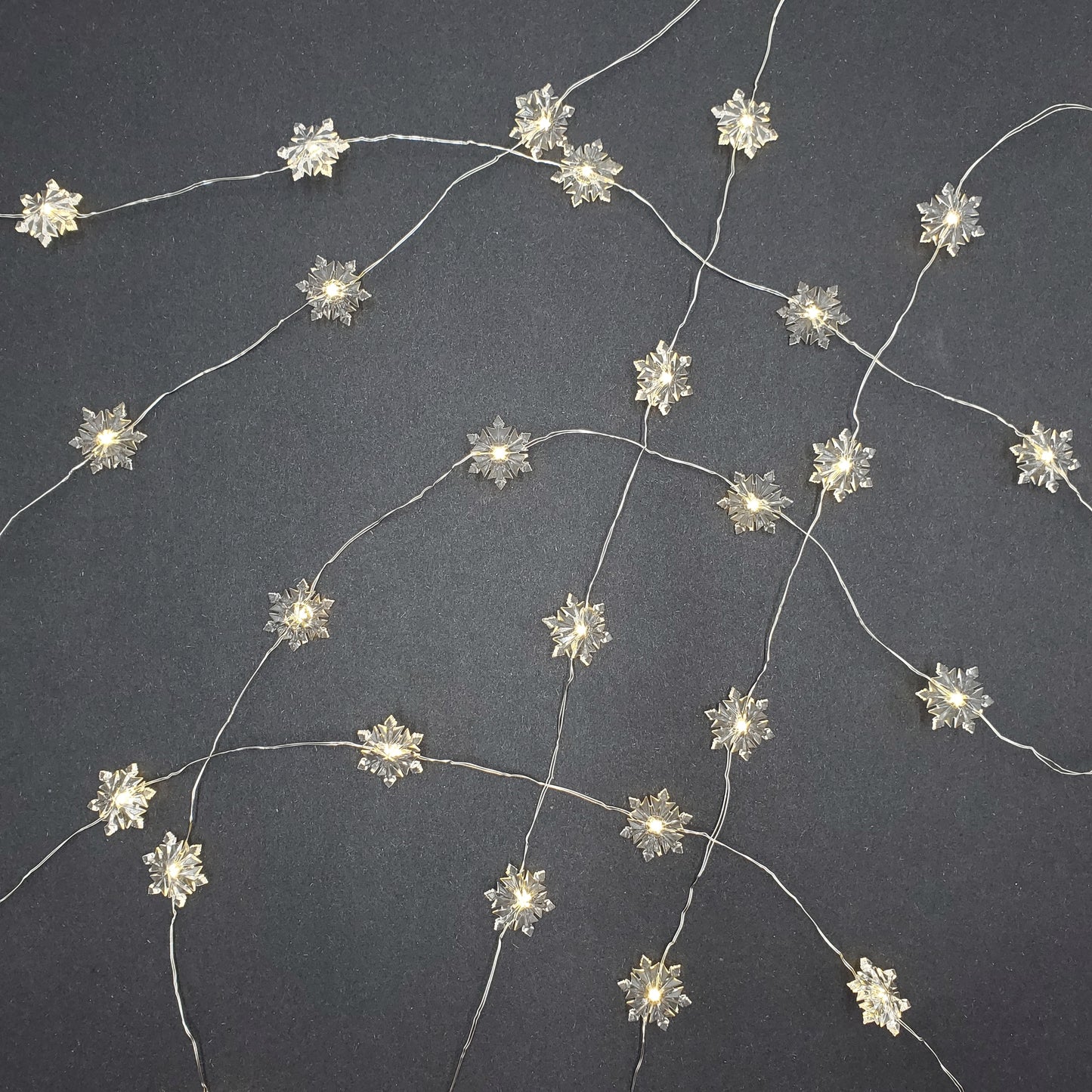 Battery Operated LED Fairy String Lights with Snowflake - Set of 2