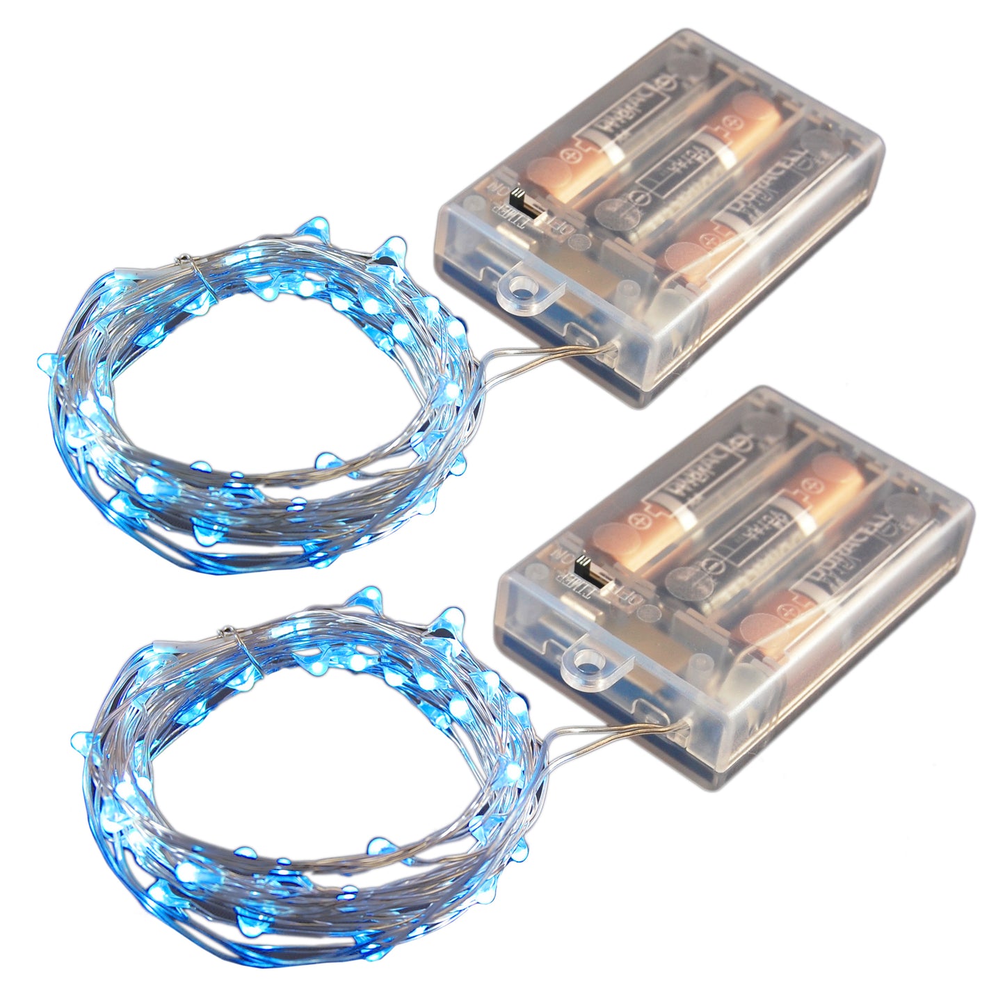 Battery-Operated LED Fairy String Lights with Timer - Set of 2