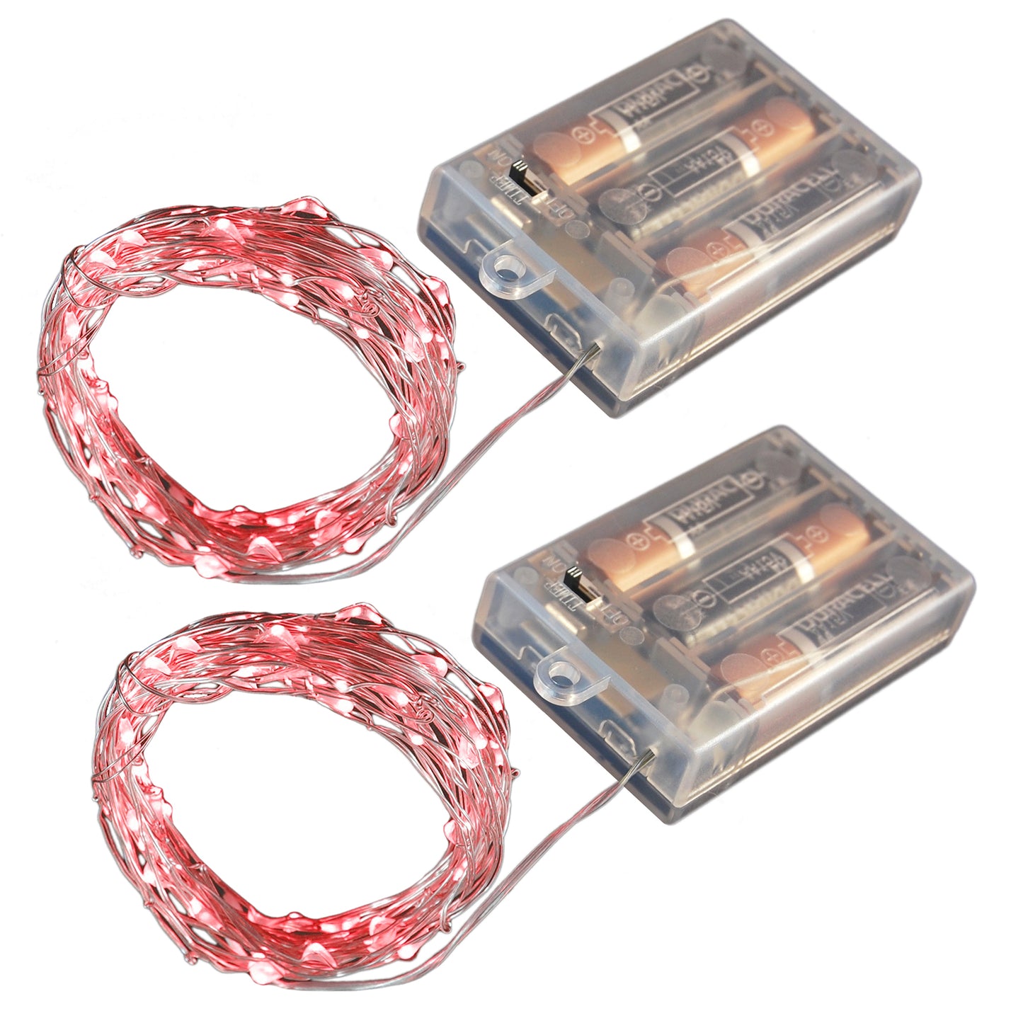 Battery-Operated LED Fairy String Lights with Timer - Set of 2