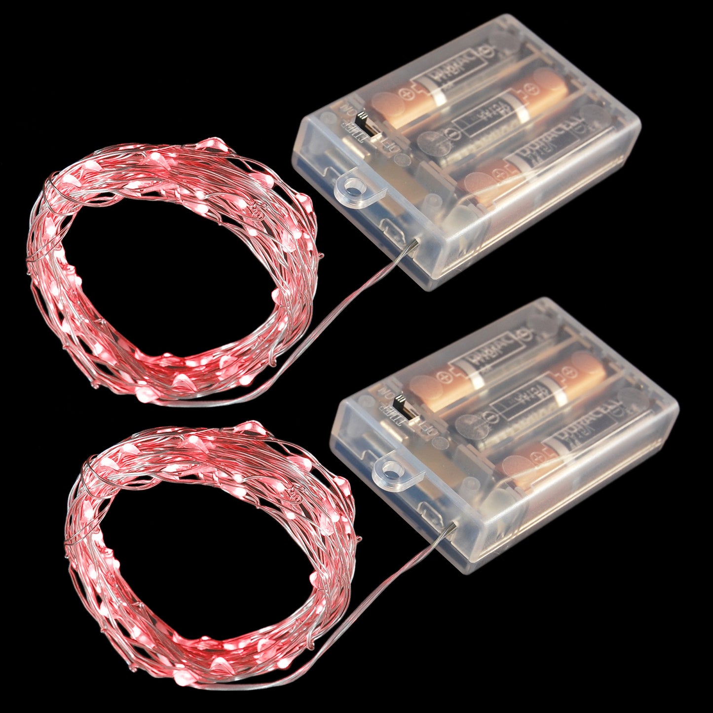 Battery Operated LED Fairy String Lights - Set of 2 - Red