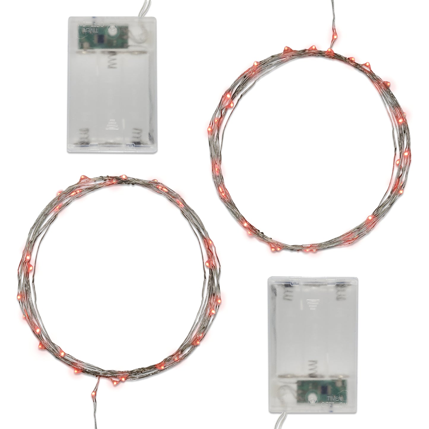 Battery Operated LED Fairy String Lights - Set of 2 - Red