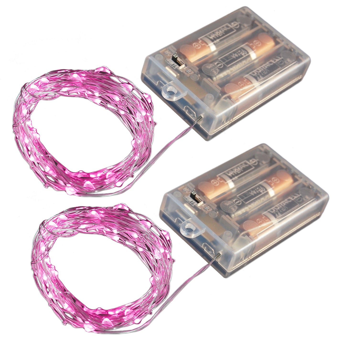 Battery-Operated LED Fairy String Lights with Timer - Set of 2