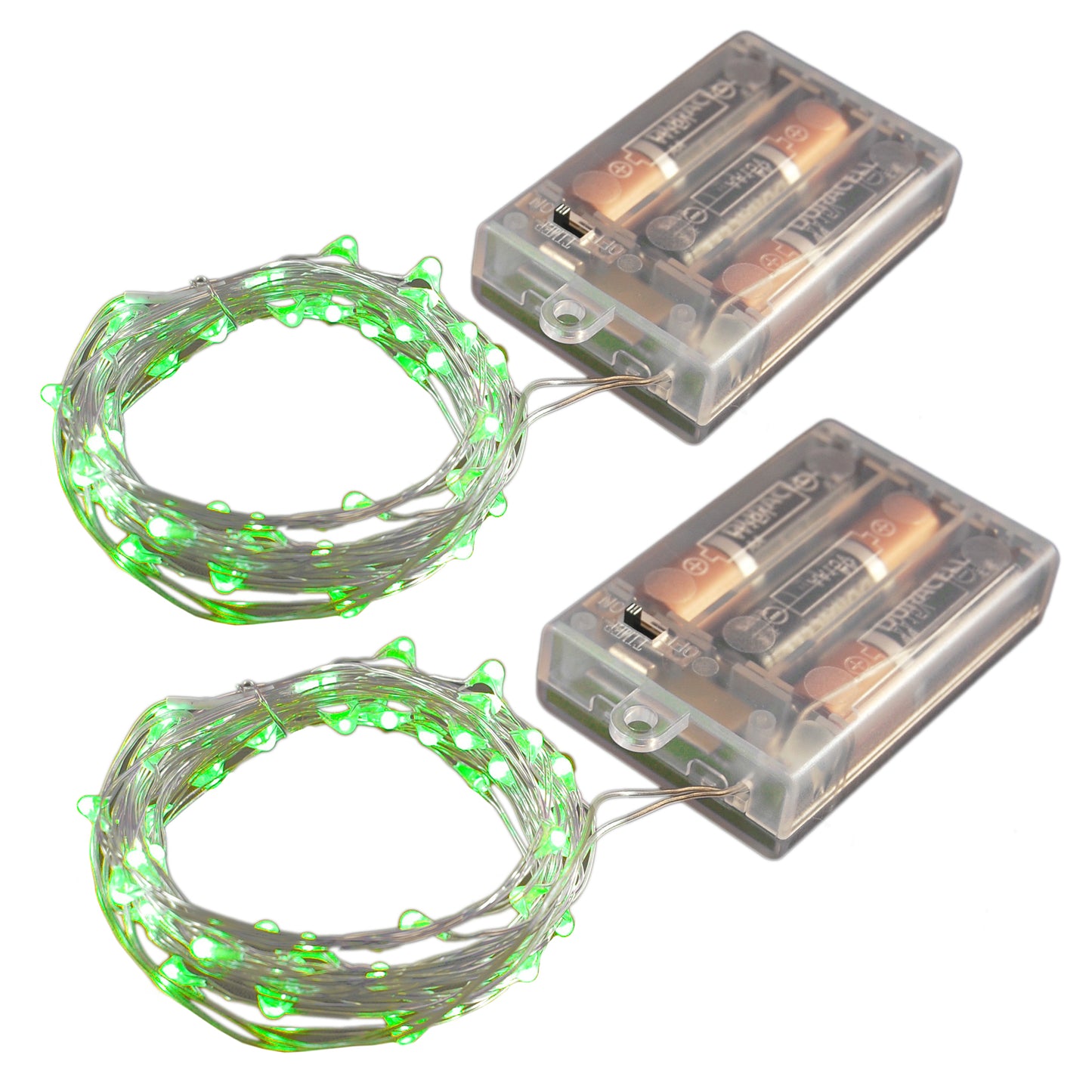 Battery-Operated LED Fairy String Lights with Timer - Set of 2