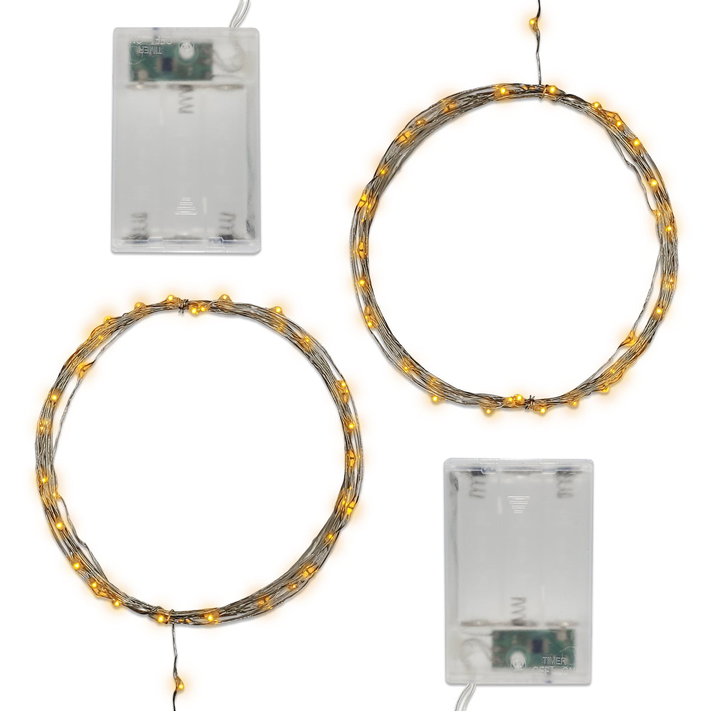 Battery Operated LED Fairy String Lights - Set of 2 - Amber