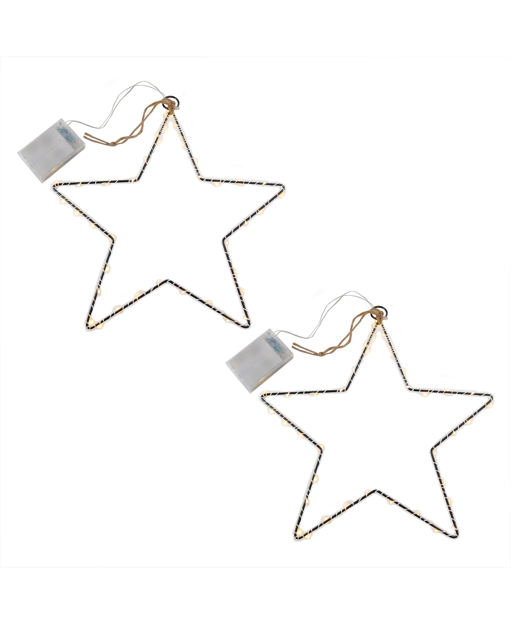 Battery-Operated LED Lighted Metal Stars - Set of 2 – LumaBase