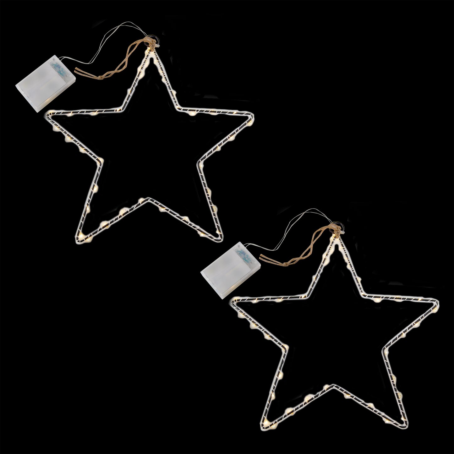 Battery Operated LED Lighted Metal Stars - 2-40 Light Stars