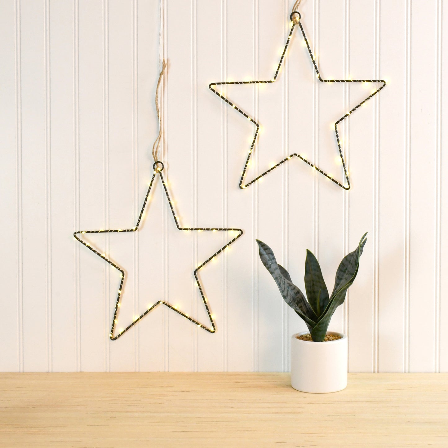 Battery Operated LED Lighted Metal Stars - 2-40 Light Stars