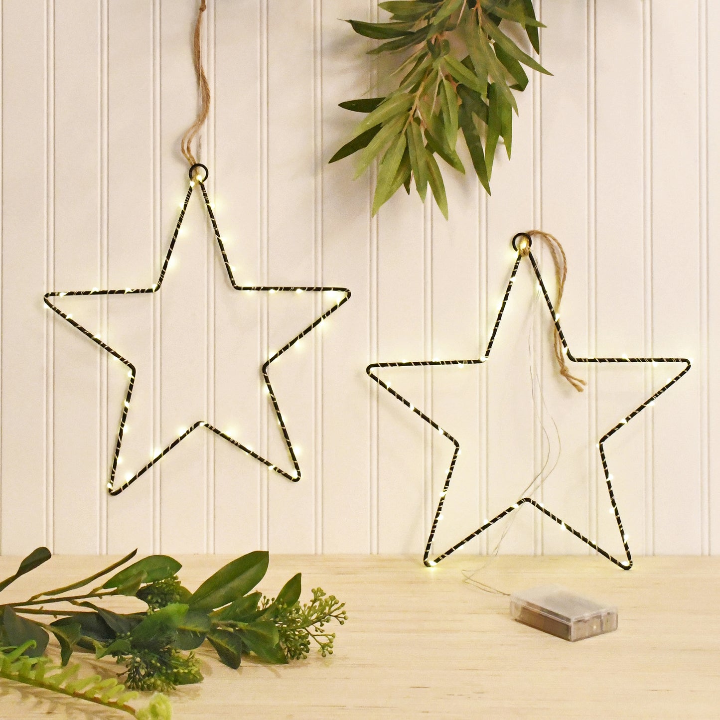 Battery Operated LED Lighted Metal Stars - 2-40 Light Stars