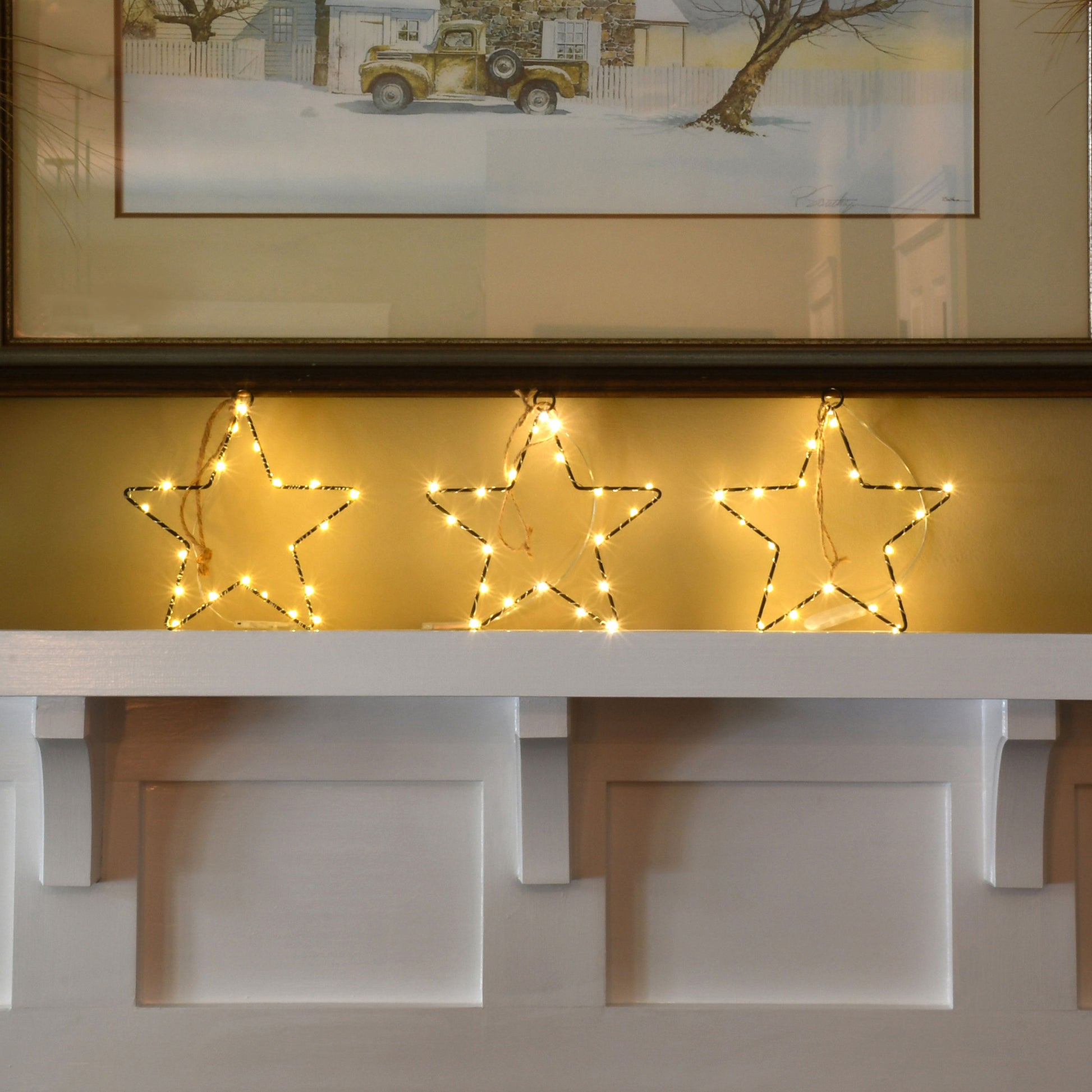 Battery-Operated LED Lighted Metal Stars - Set of 3 – LumaBase