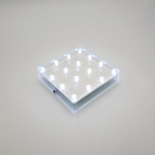 Battery Operated Cool White LED Base Light - Square