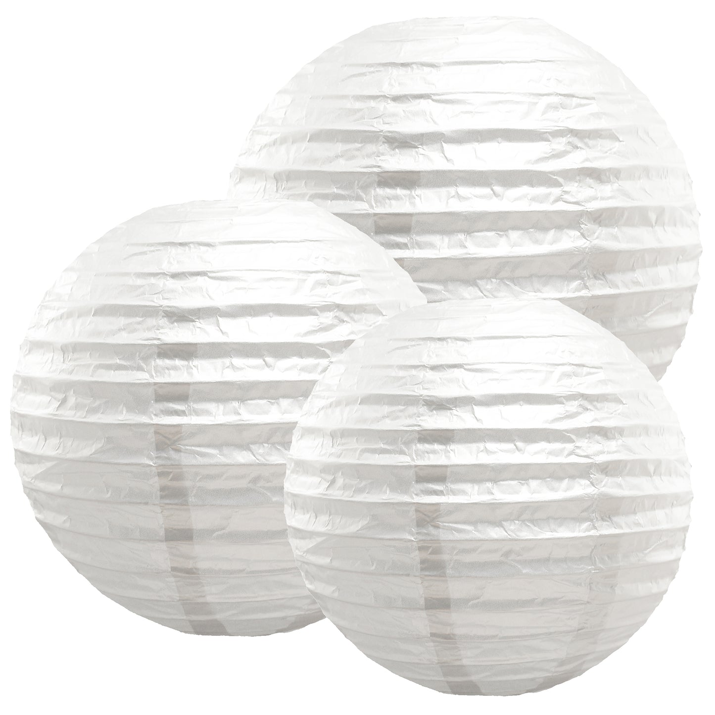 Multi-Size Paper Lanterns - Set of 6 - White