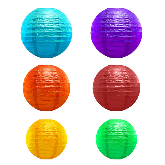 Multi-Size Paper Lanterns, Multicolor - Set of 6