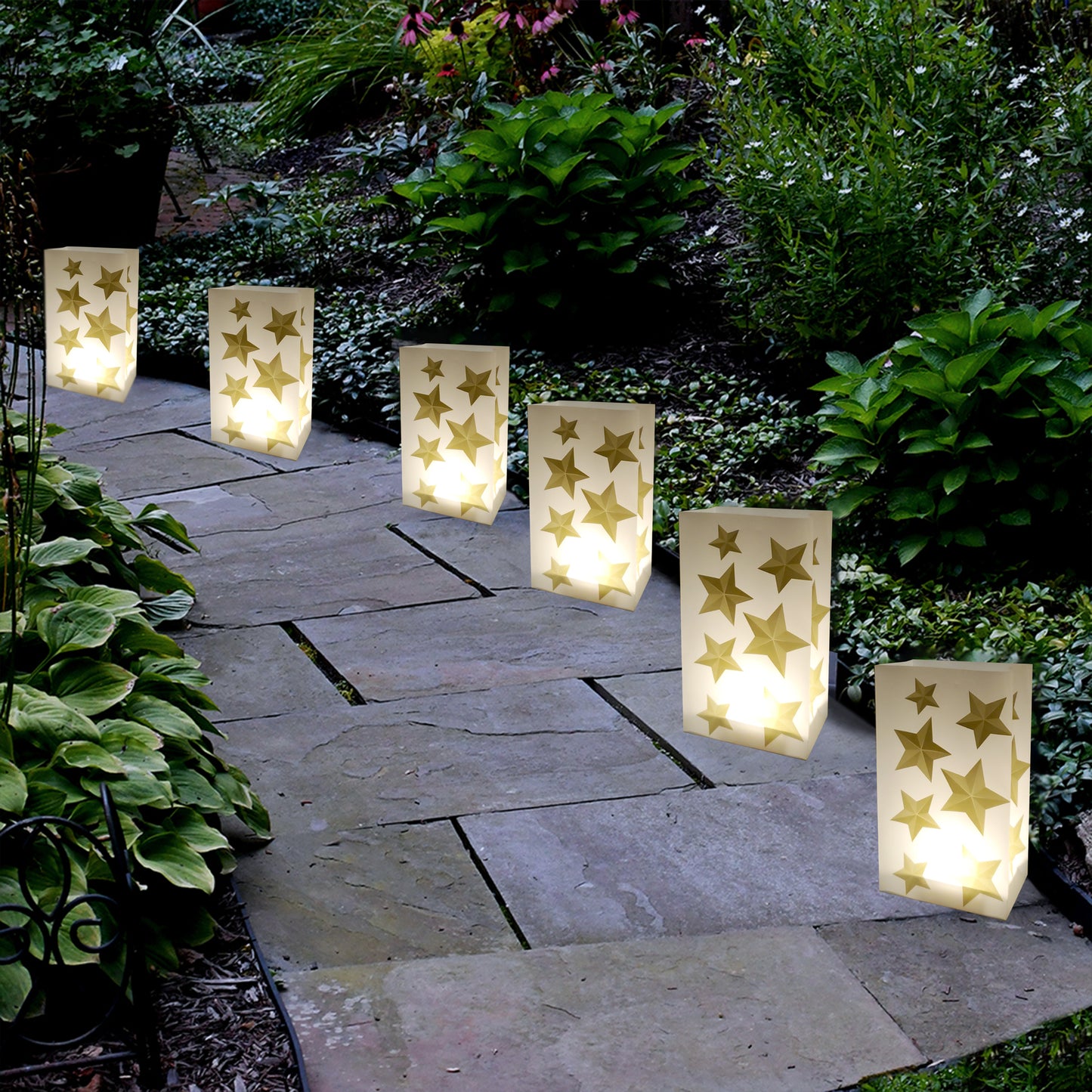 Battery-Operated Luminaria Kit with Timer - Set of Six