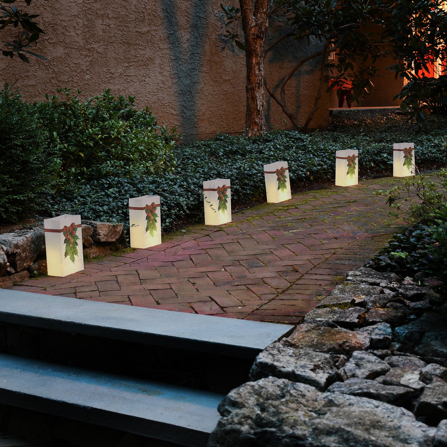 Battery-Operated Luminaria Kit with Timer - Set of Six