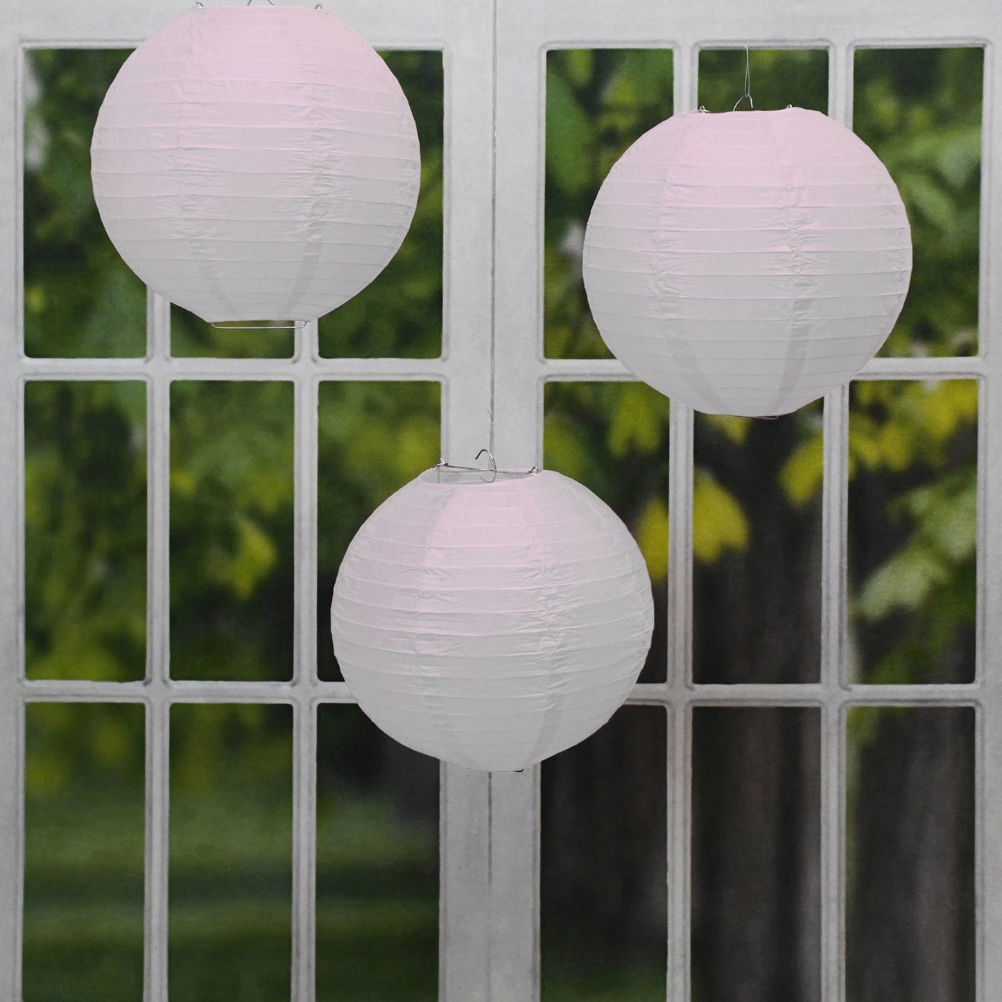 Round Paper Lanterns - Set of 5 - White