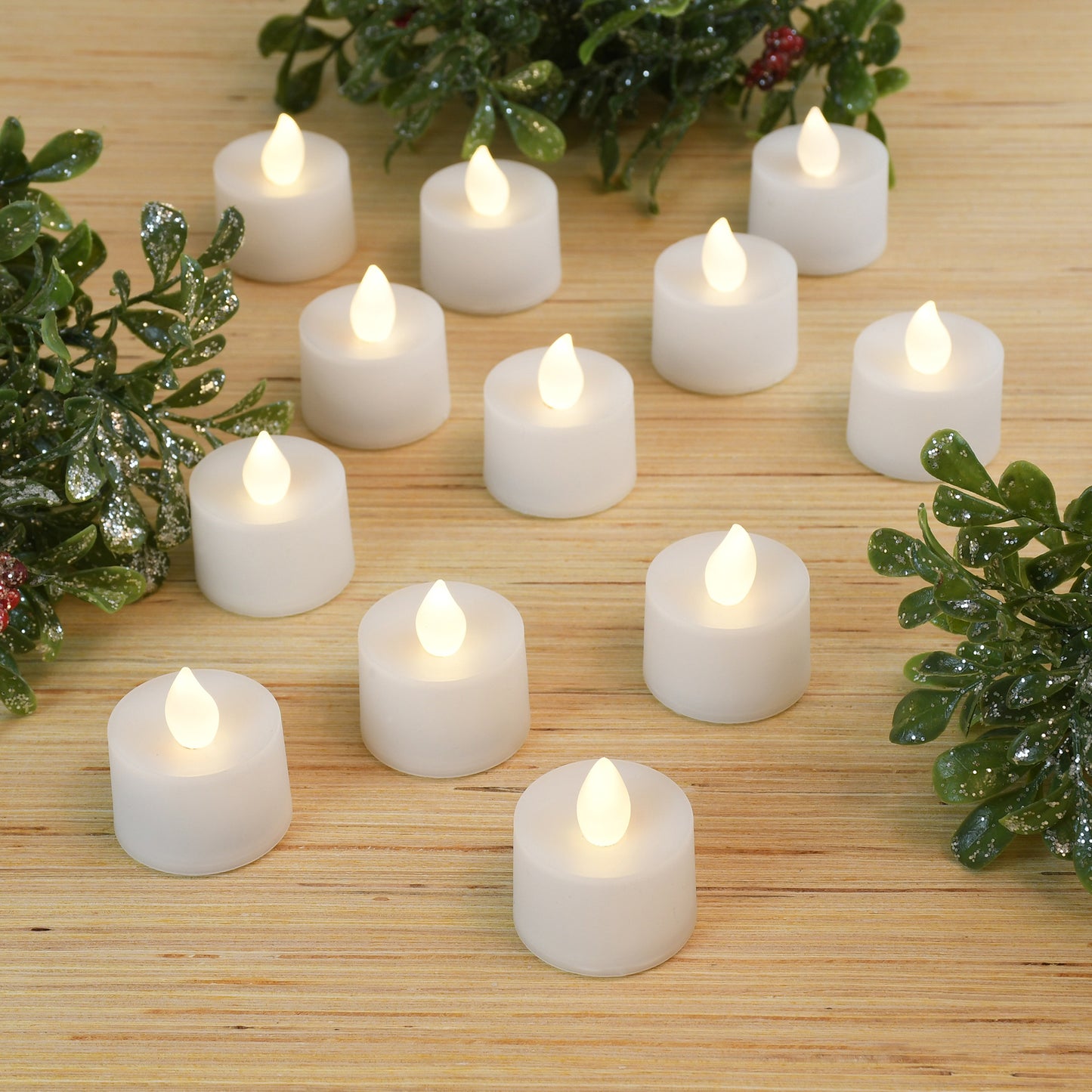 Battery-Operated Tea Light Candles - Set of 12