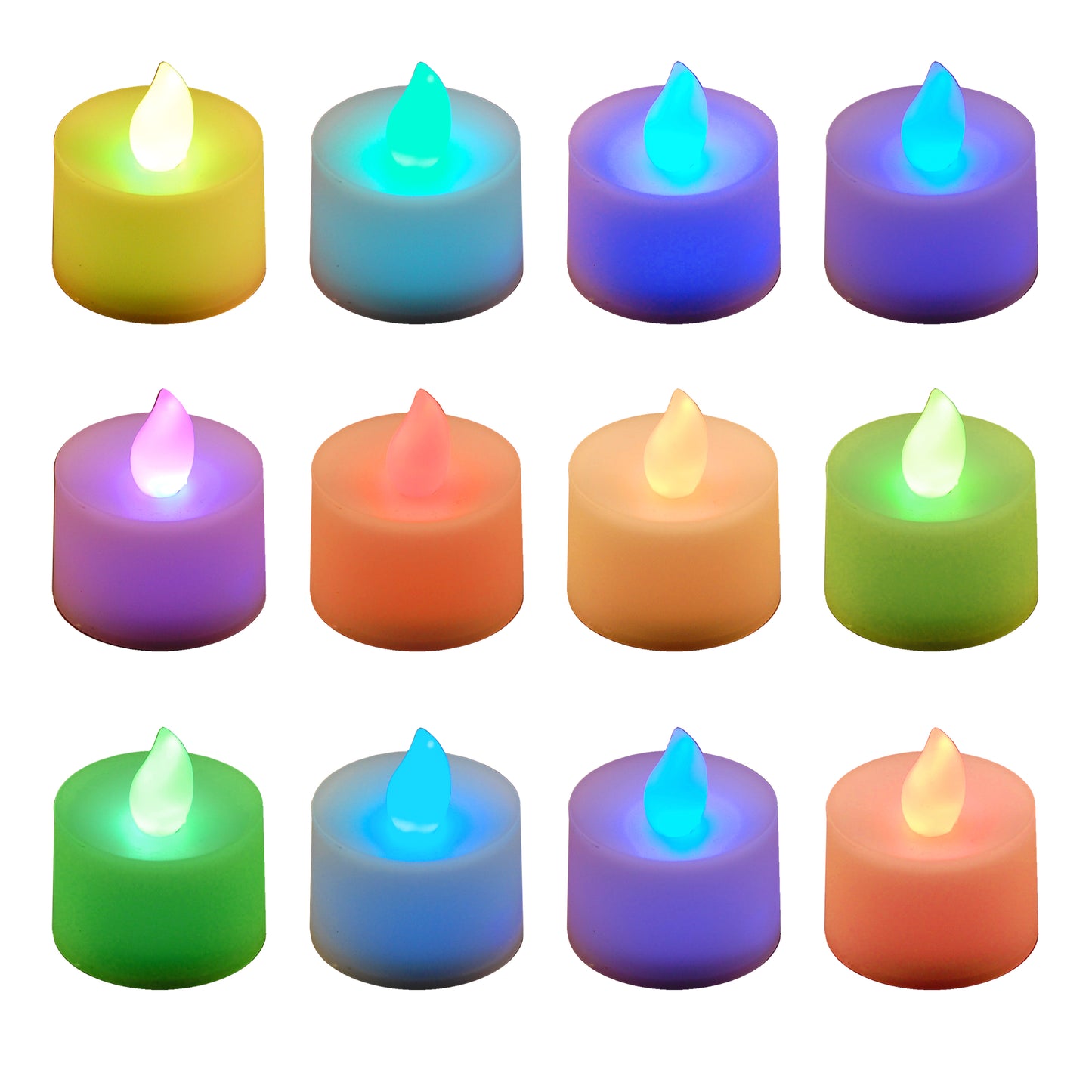 Battery-Operated Tea Light Candles - Set of 12