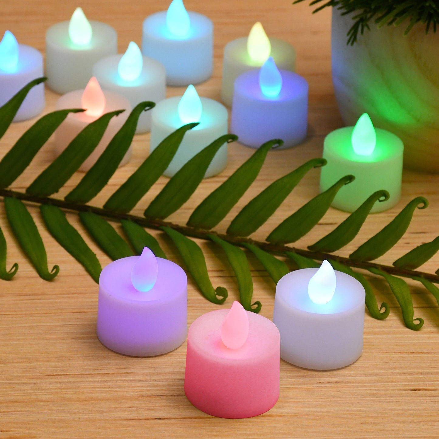 Battery-Operated Tea Light Candles - Set of 12