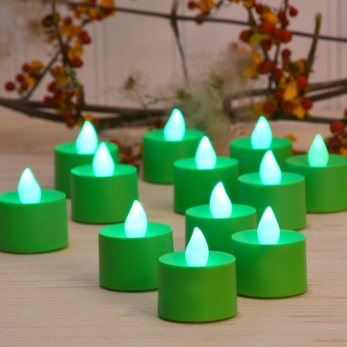 Battery-Operated Tea Light Candles - Set of 12